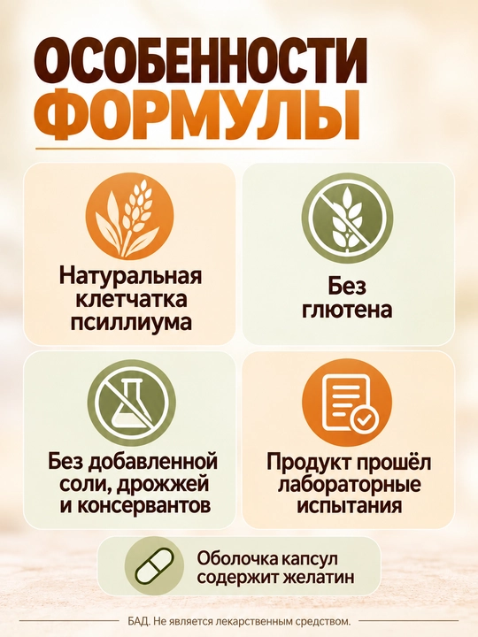 Псиллиум клетчатка, Псиллиум шелуха семян подорожника 21st Century 160 капсул, халяль