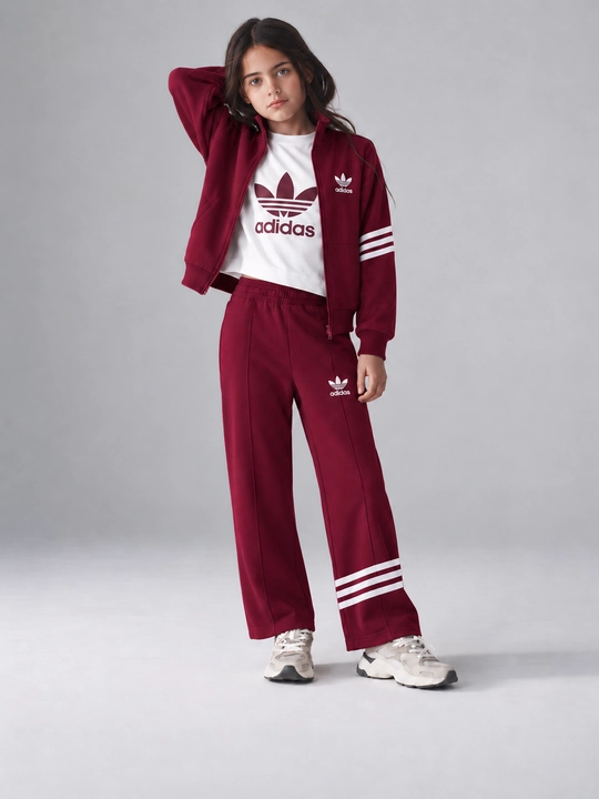 Qizlar uchun Adidas sport komplekti 3 talik, kofta futbolka shim, 6–14 yosh