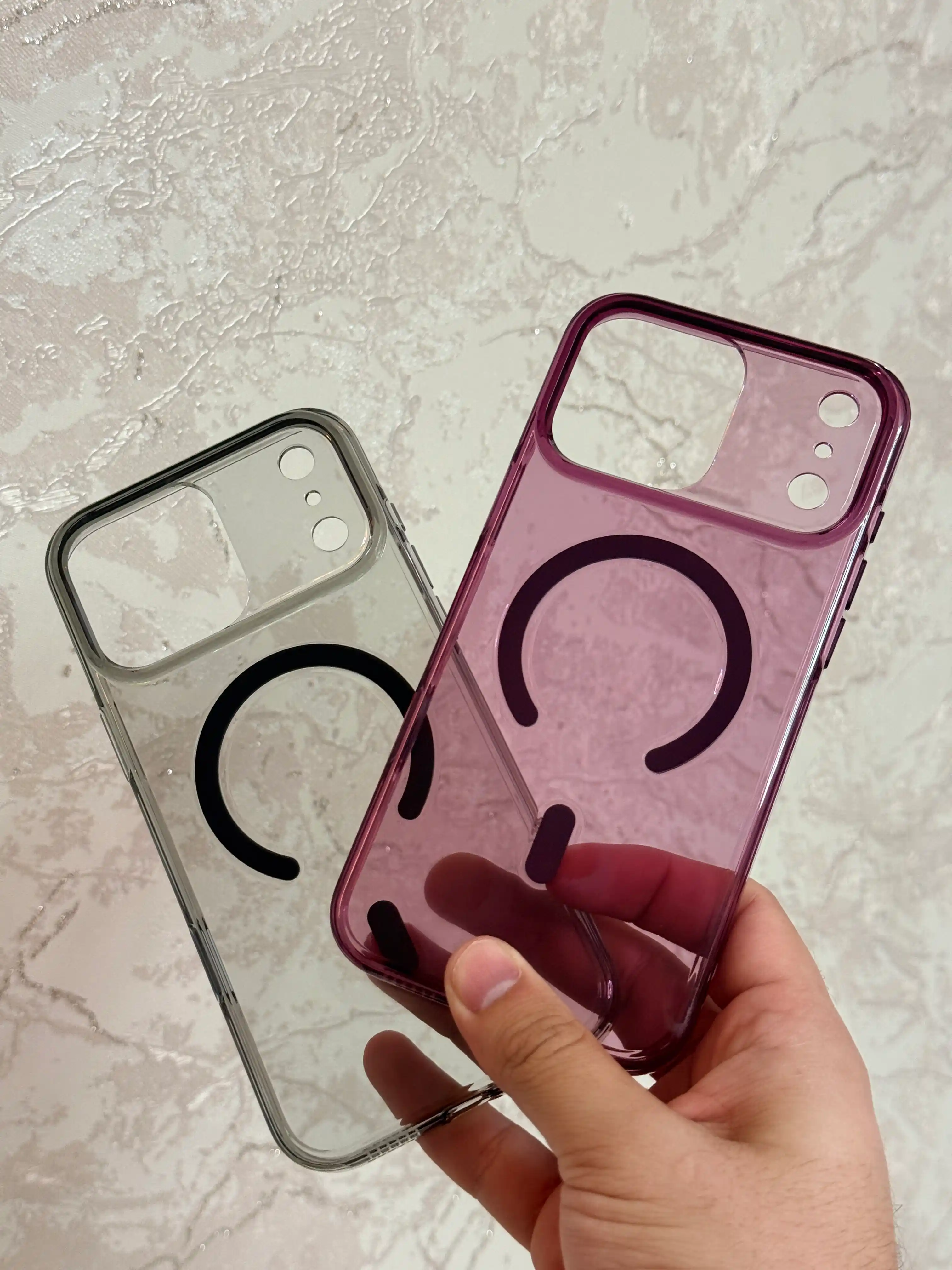 IPhone 17-18 Pro Max/Pro uchun shaffof MagSafe g‘ilofi, kamera himoyasi bilan polikarbonatdan tayyorlangan