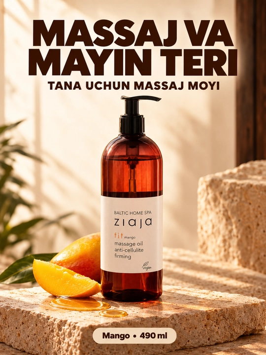 Массажное масло для тела антицеллюлитное Ziaja Baltic Home Spa Fit, манго, 490 мл - 