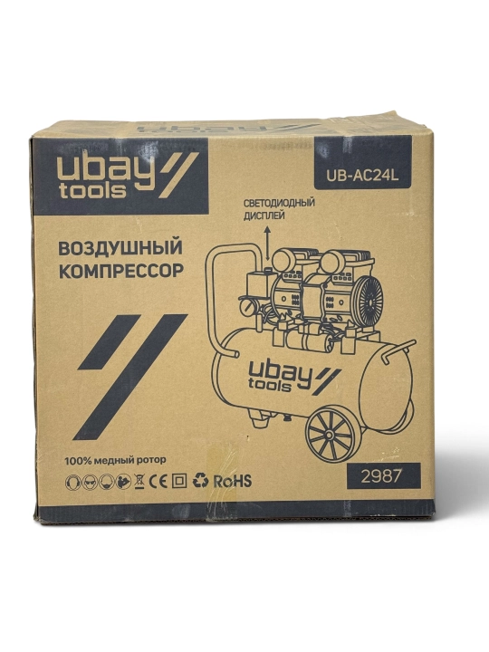 Компрессор воздушный UBAY UB-AC24L, безмасляный, 24 л, 1300 Вт, 8 бар
