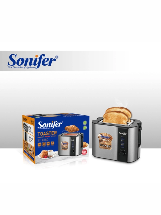 Sonifer SF-6180 — 2 bo‘limli, 800 Vt elektr non qizartirgich (toster)