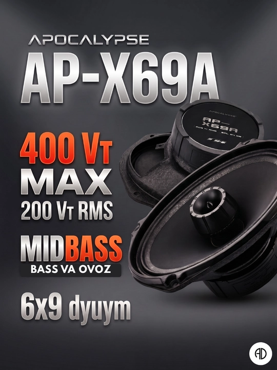 Apocalypse AP-X69A avtomobil kalonkalari (6x9 dyuym, 400 W) - 