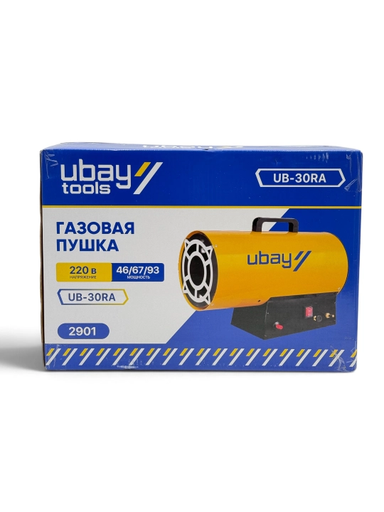Газовая тепловая пушка UBAY UB-30RA, 17–30 кВт, 650 м³/ч, с редуктором и шлангом