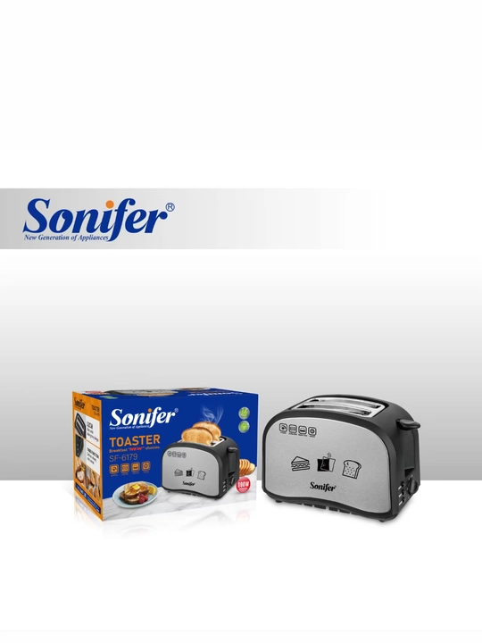 Sonifer SF-6179 elektr tosteri, 2 bo‘lakli, 800 Vt
