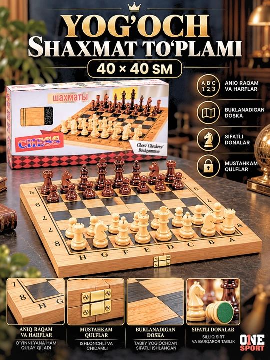 Shaxmat to‘plami, shaxmat doskasi va donalari, mantiqiy stol o‘yini