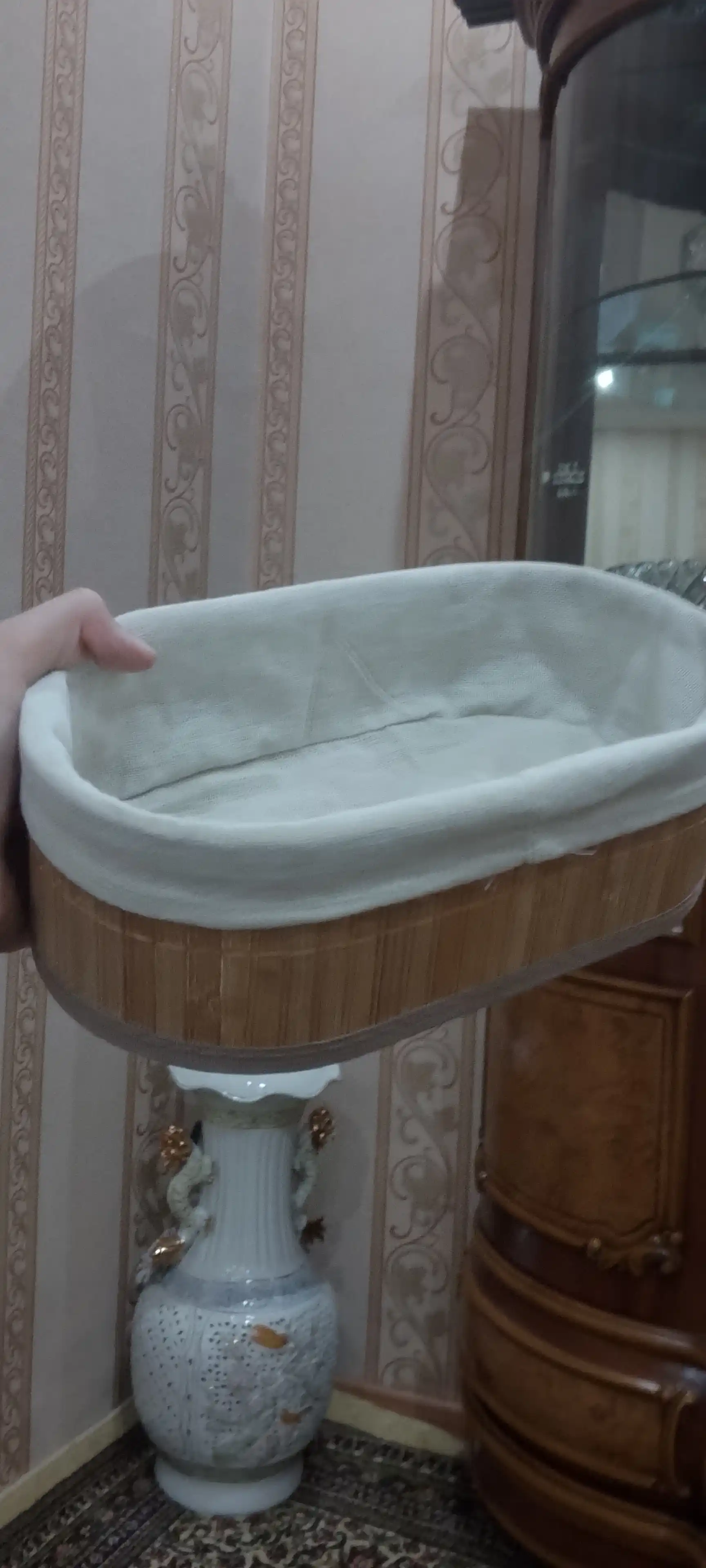 Набор из 3 плетеных бамбуковых корзин, для хранения, для ванной и кухни