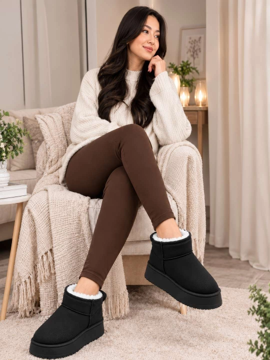 Ayollar etik UGGi, ayollar uchun issiq etiklar, zamsh mo‘ynali UGGi, UGGI qalin poshnali