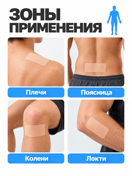 Согревающие пластыри для тела с имбирём и полынью, 7 шт