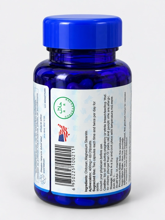 Xitozan Chitosan Green World, tabiiy sorbent, BFQ, 400 mg, 60 kapsula