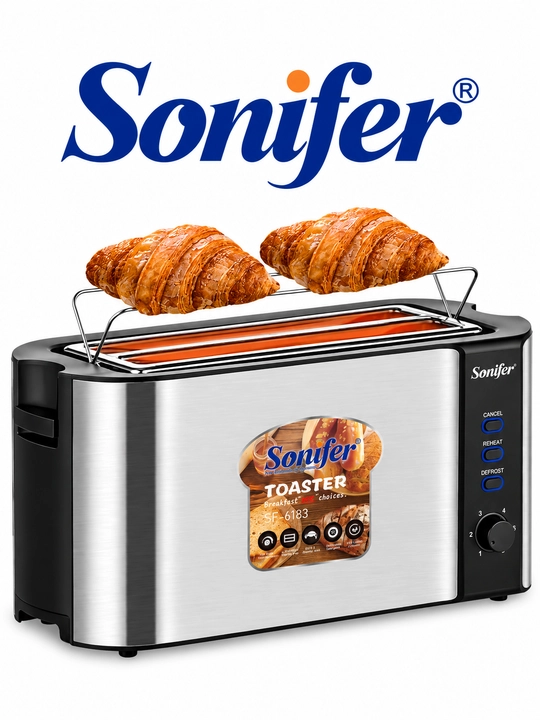Sonifer SF-6183 elektr toster, 4 bo‘lak non uchun