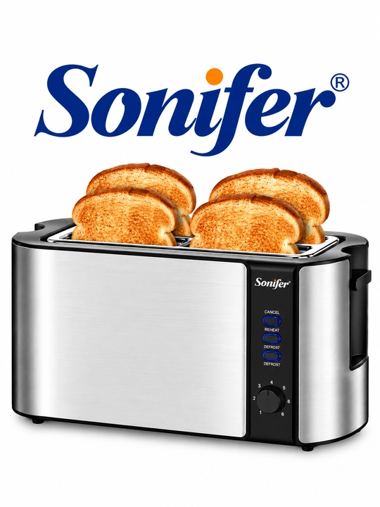 Sonifer SF-6183 elektr toster, 4 bo‘lak non uchun
