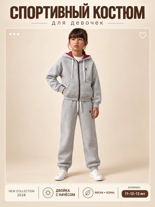 Qizlar uchun uch ipli nachosli sportivka 11–13 yosh - 