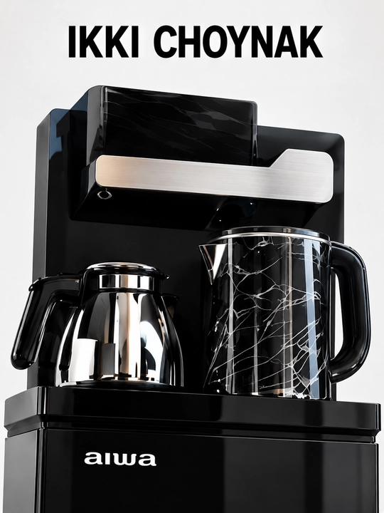 AIWA B-11 suv kuleri, pastdan yuklanadigan, 2 ta choynak va pult bilan, qora