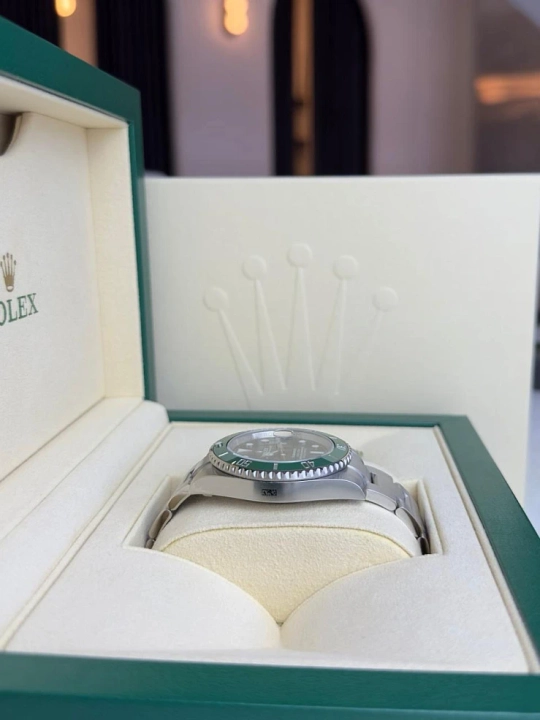 Erkaklar uchun Rolex Submariner qo‘l soati, sapfir shisha va metall bilaguzuk bilan