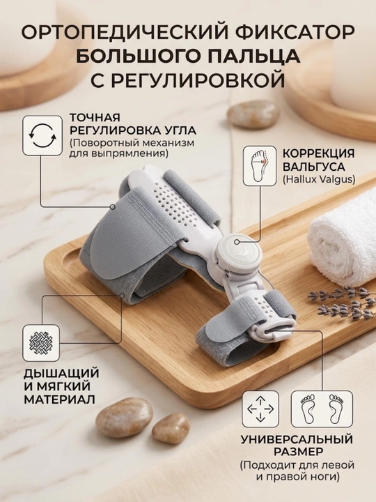 Ортопедический фиксатор большого пальца ноги, шарнирный корректор вальгусной деформации - 