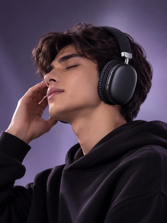 Simsiz Bluetooth naushnik Max, katta quloqchin, mikrofonli shovqinni bekor qiluvchi