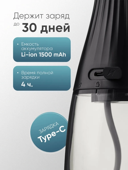 Ирригатор Revyline RL 640, подарочный набор с электрической зубной щеткой Cloud Dancer