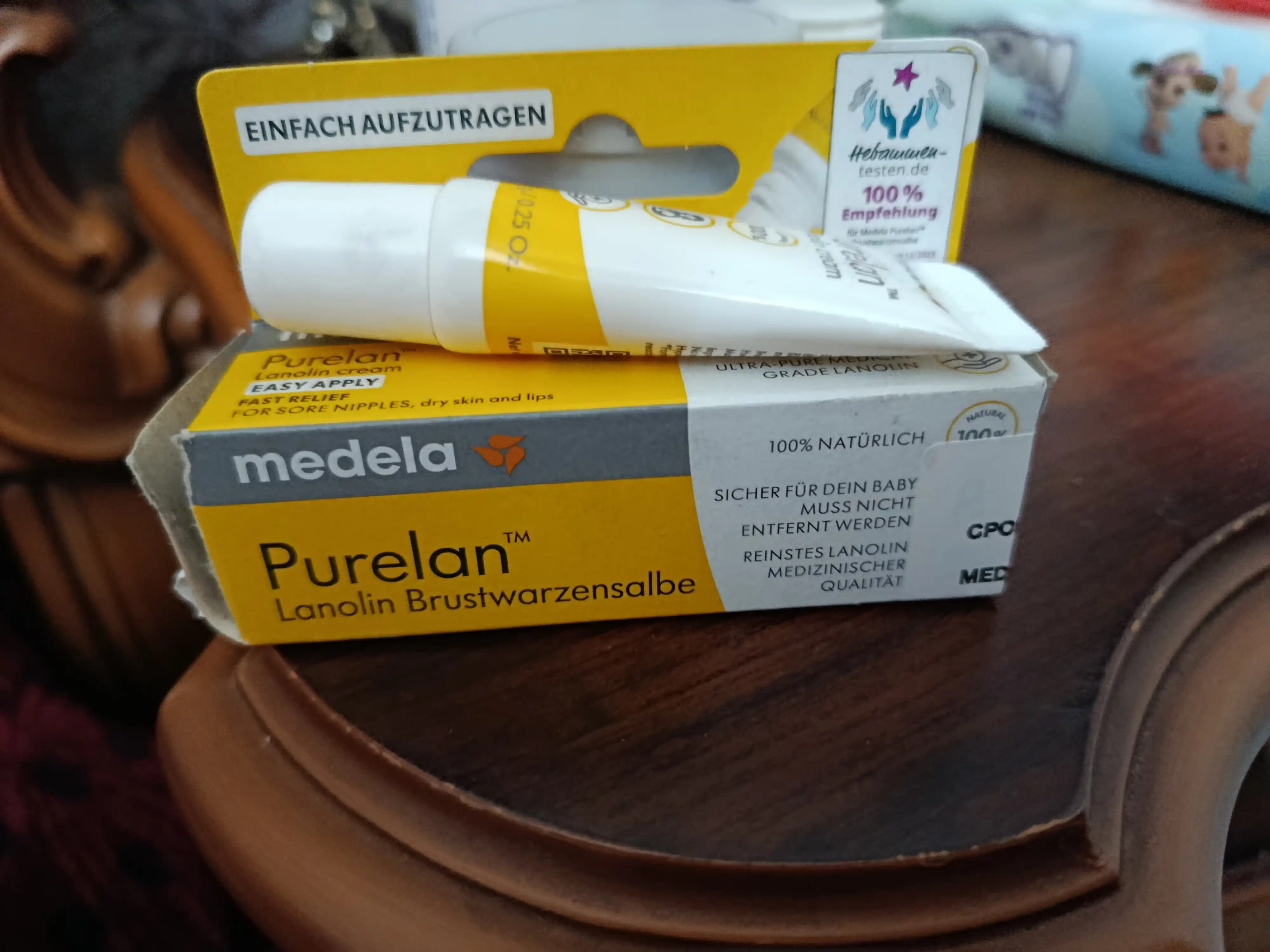 Quruq teri uchun lanolin kremi Medela Purelan Natural, 7 gr, kichik hajmli