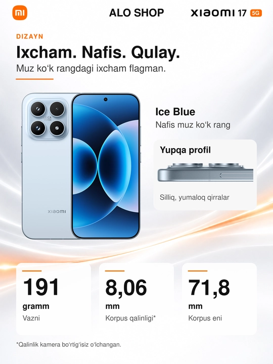 Smartfon Xiaomi 17 5G, Leica 50 MP, 6,3″ OLED 120 Hz, 6330 mAh, 100 W