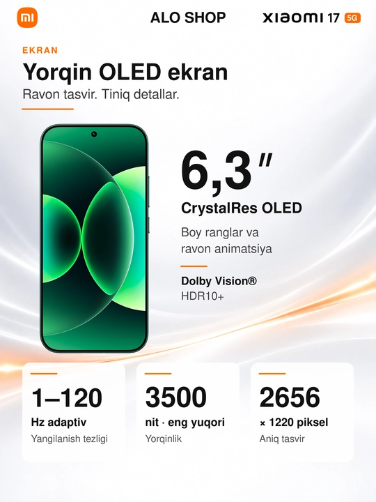 Smartfon Xiaomi 17 5G, Leica 50 MP, 6,3″ OLED 120 Hz, 6330 mAh, 100 W