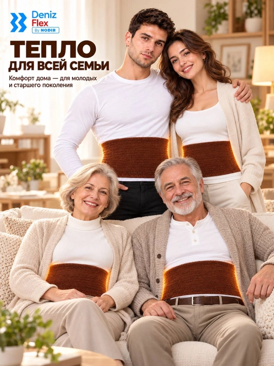 Deniz Flex By NODIR согревающий пояс-бандаж, унисекс, S, M, L, XL, XXL