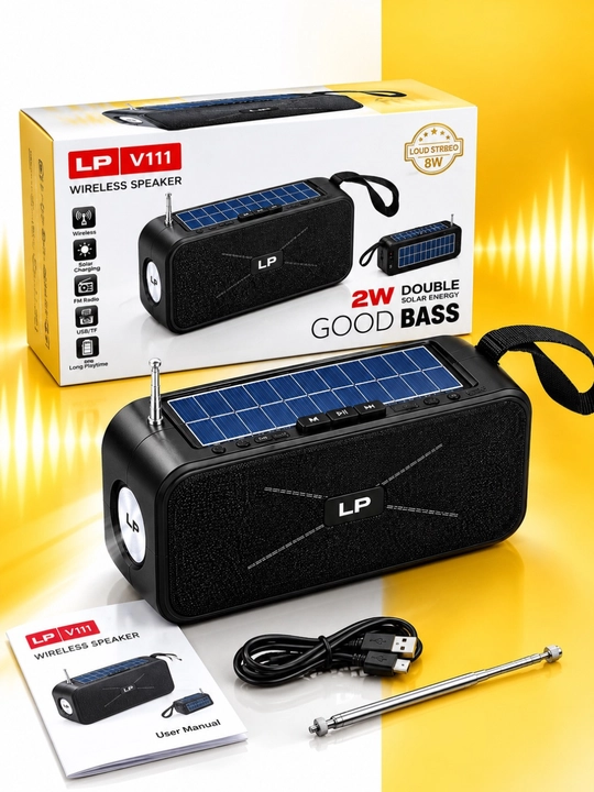 Mini Bluetooth kolonka, FM radio, USB xotira karta va fonar bor, quyoshdan zaryad, kalonka