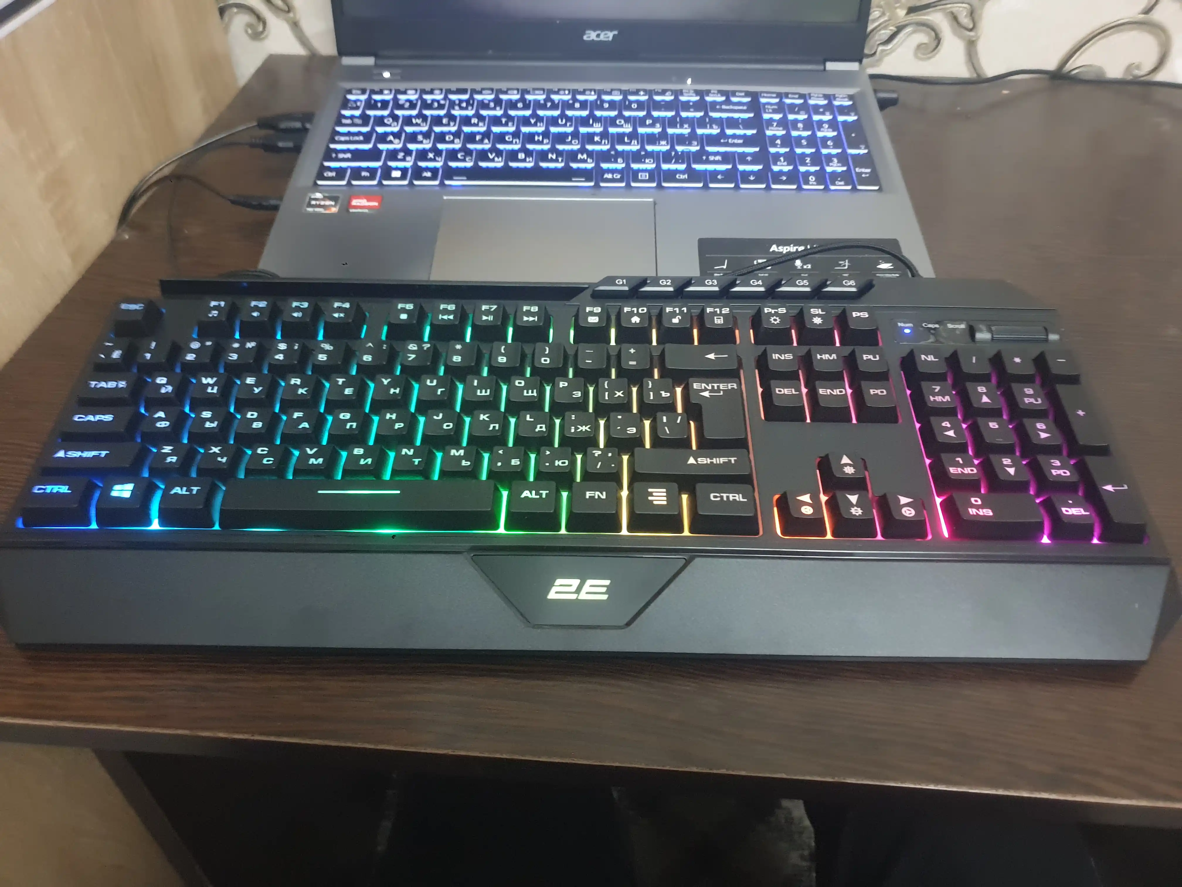 RGB yoritgichli 2E GAMING KG315 simli o‘yin klaviaturasi