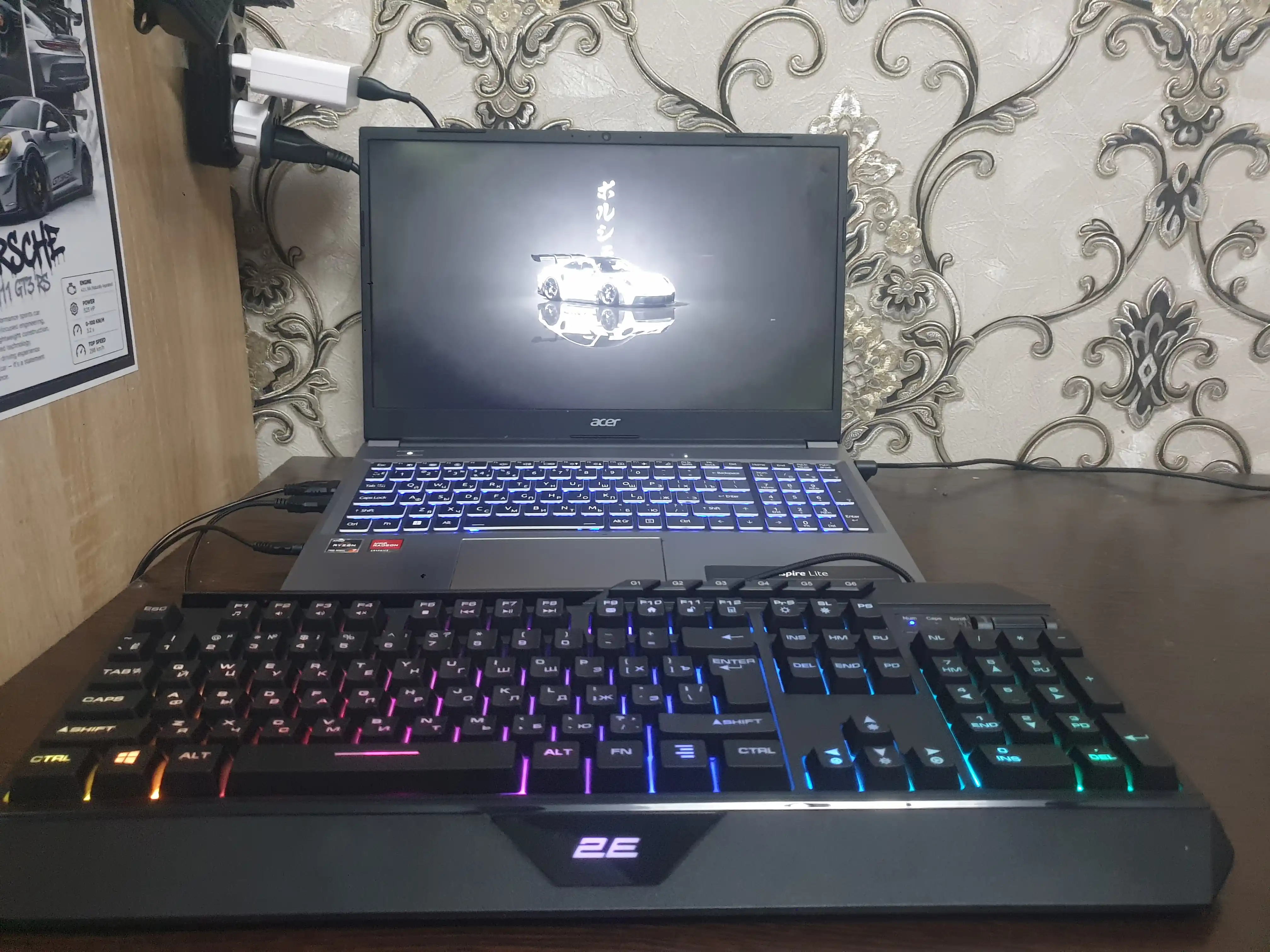 RGB yoritgichli 2E GAMING KG315 simli o‘yin klaviaturasi