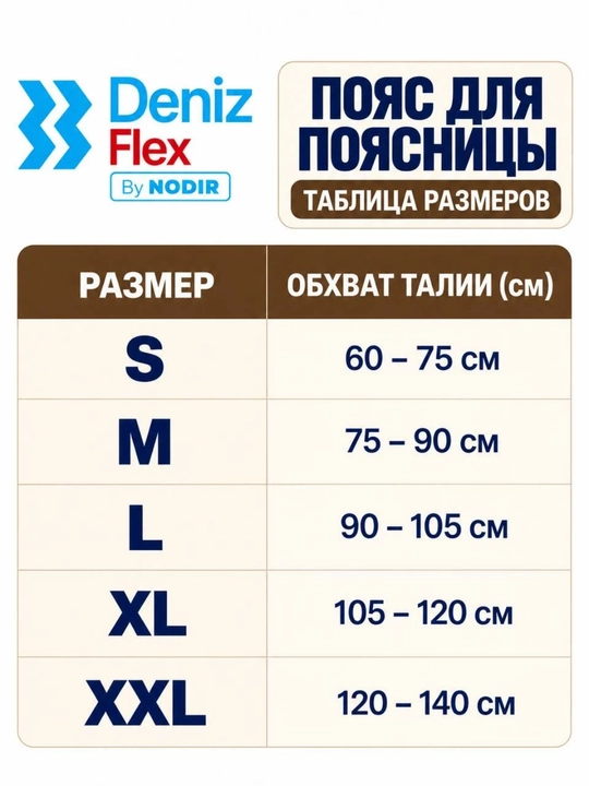 Deniz Flex By NODIR согревающий пояс-бандаж, унисекс, S, M, L, XL, XXL