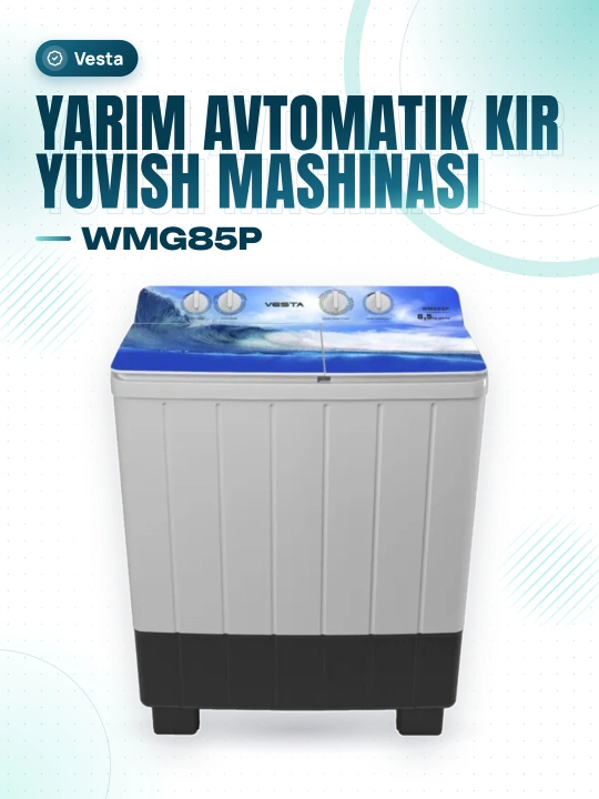 Yarim avtomat kir yuvish mashinasi Vesta WMG85P Water 01 Local - 