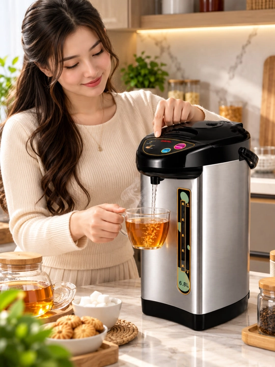Elektr termopot, termopot 6.8 litr, suv qaynatgich, issiq suv dispenseri