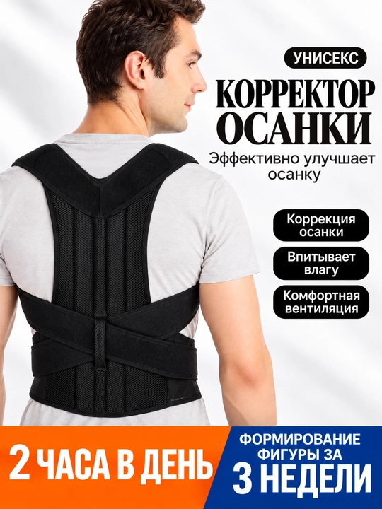 Orqa qomatni korreksiyalovchi ortopedik korset, qattiq qovurg‘ali, uniseks