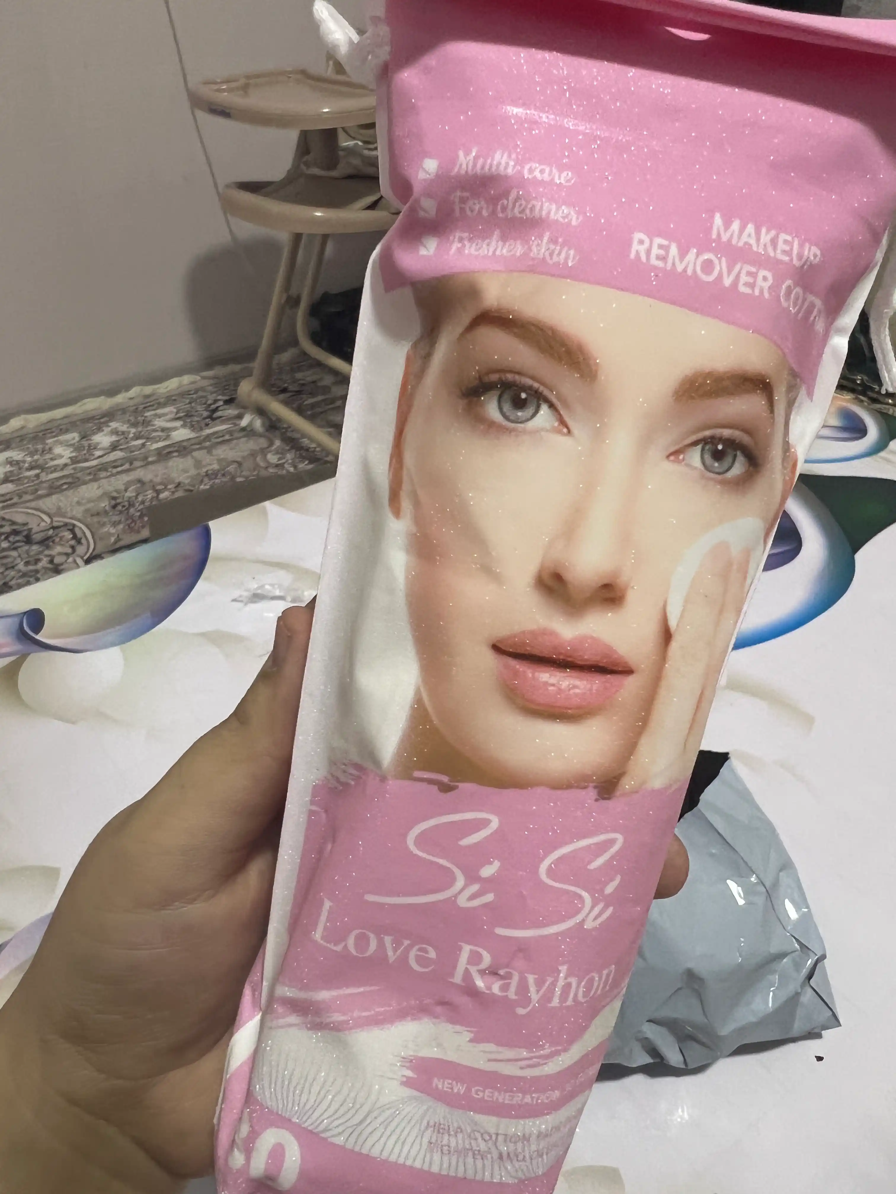 Si Si Love Rayhon paxtali disklari — makiyajni tozalash va yuz parvarishi uchun