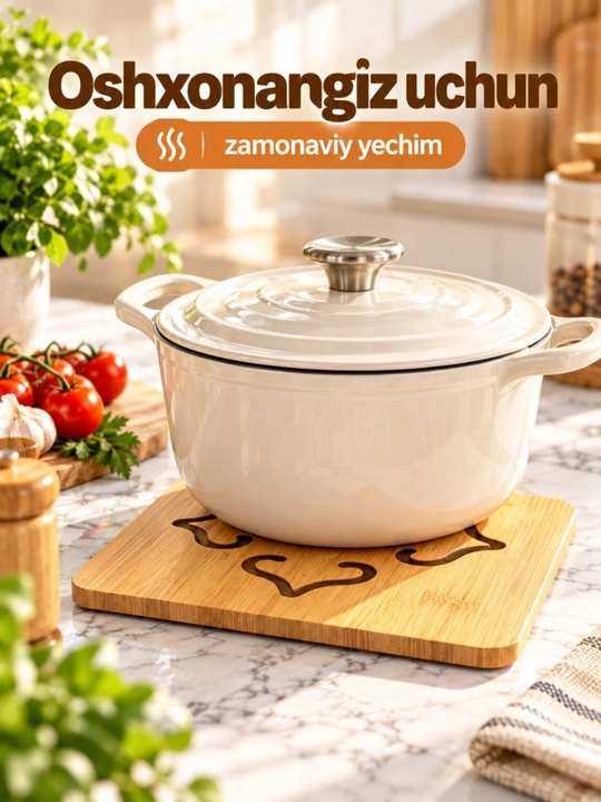 Бамбуковая подставка под горячее для кастрюль, чайника и посуды, кухонная, 14,5 см на стол