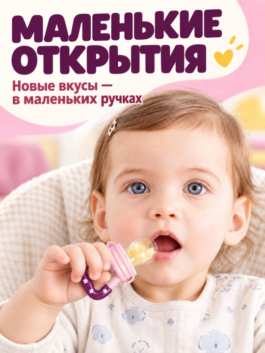 Ниблер силиконовый для прикорма «Звездочка», соска для овощей и фруктов, грызунок без БФА