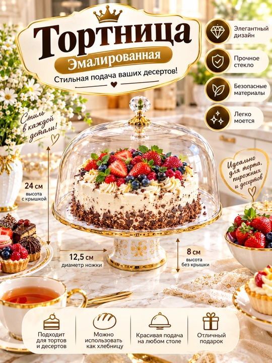 Тортница Эмалированная - 
