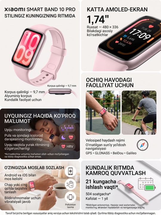 Xiaomi Smart Band 10 Pro - GPS, AMOLED