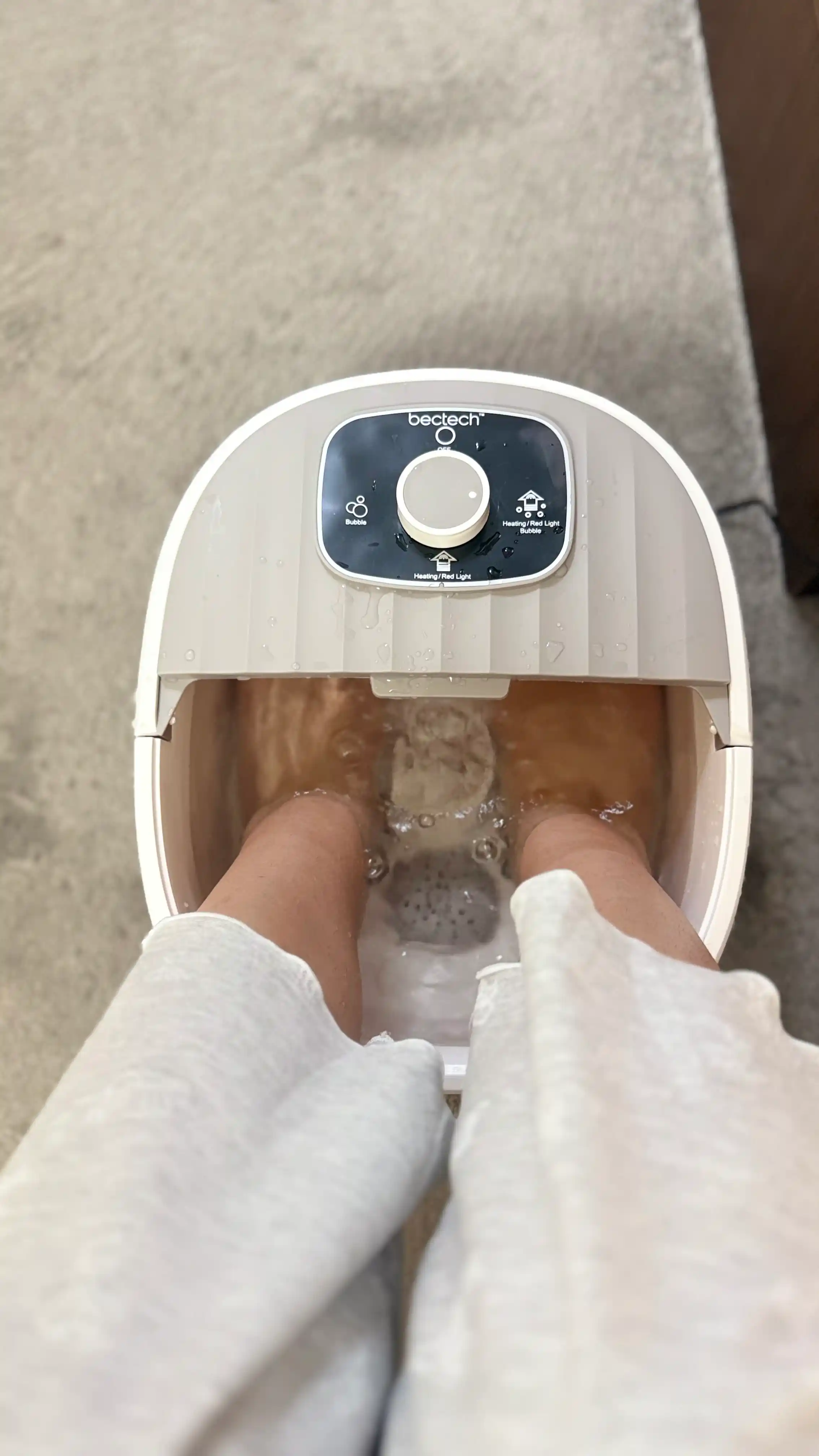 BECTECH gidro massajli oyoq massajeri isitish va vibratsiyali elektr foot spa massager