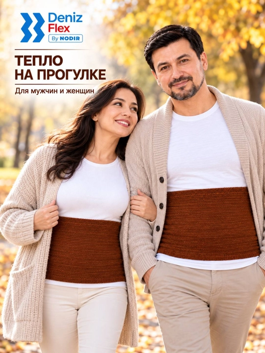Согревающий пояс для спины, бандаж S, M, L, XL, XXL, Deniz Flex By NODIR