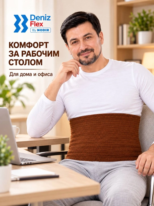 Согревающий пояс для спины, бандаж S, M, L, XL, XXL, Deniz Flex By NODIR