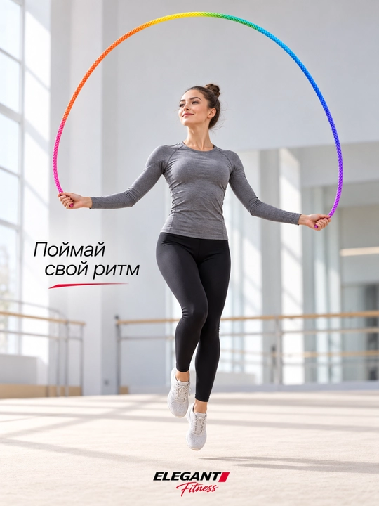 Скакалка для художественной гимнастики нейлоновая с петлёй, яркие цвета