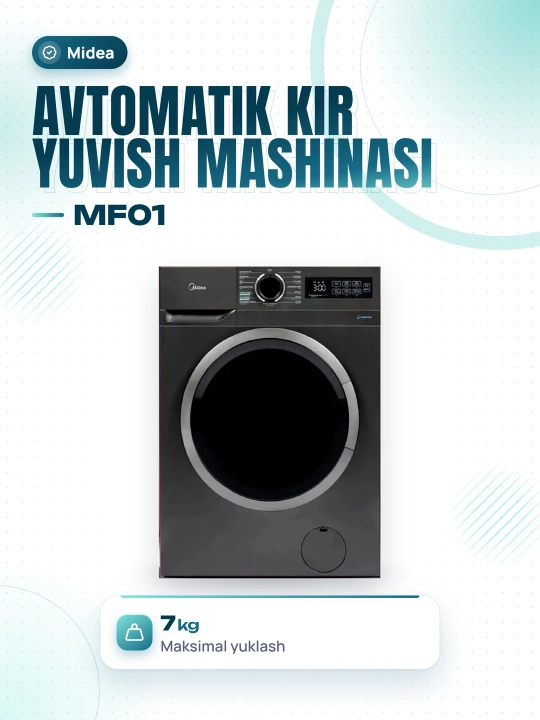 Стиральная машина Midea с технологией HealthGuard, 7 кг MF01 - 