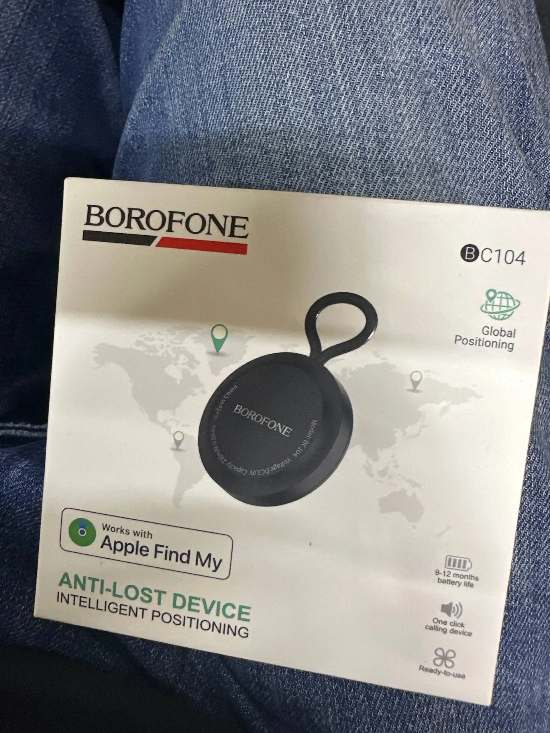 Avtomobillar, ryukzaklar, kalitlar va uy hayvonlari uchun BOROFONE BC104 iOS GPS-trekeri