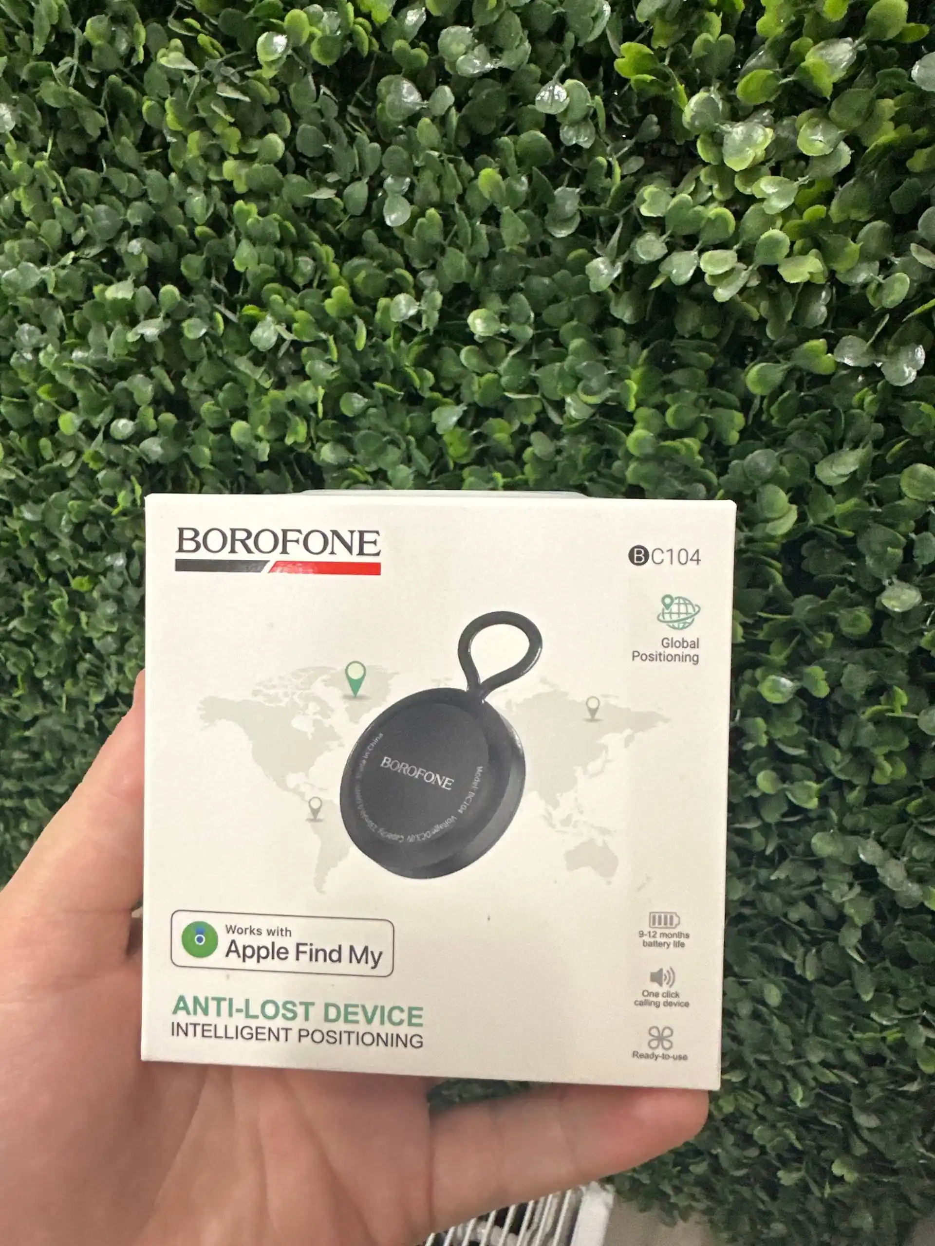 Avtomobillar, ryukzaklar, kalitlar va uy hayvonlari uchun BOROFONE BC104 iOS GPS-trekeri