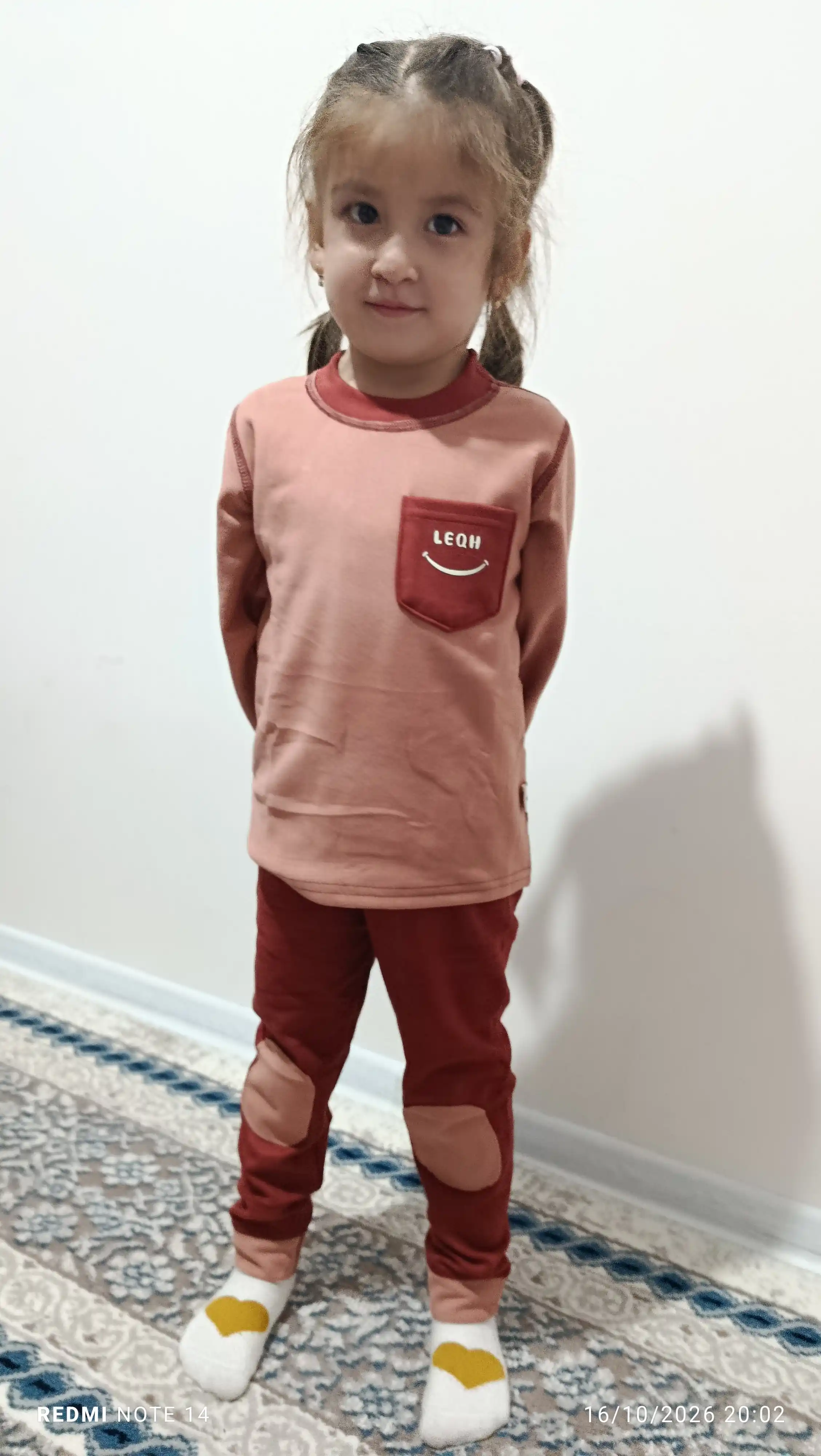 2–5 yoshli o‘g‘il va qiz bolalar uchun mo‘ljallangan issiq kashmir pijama