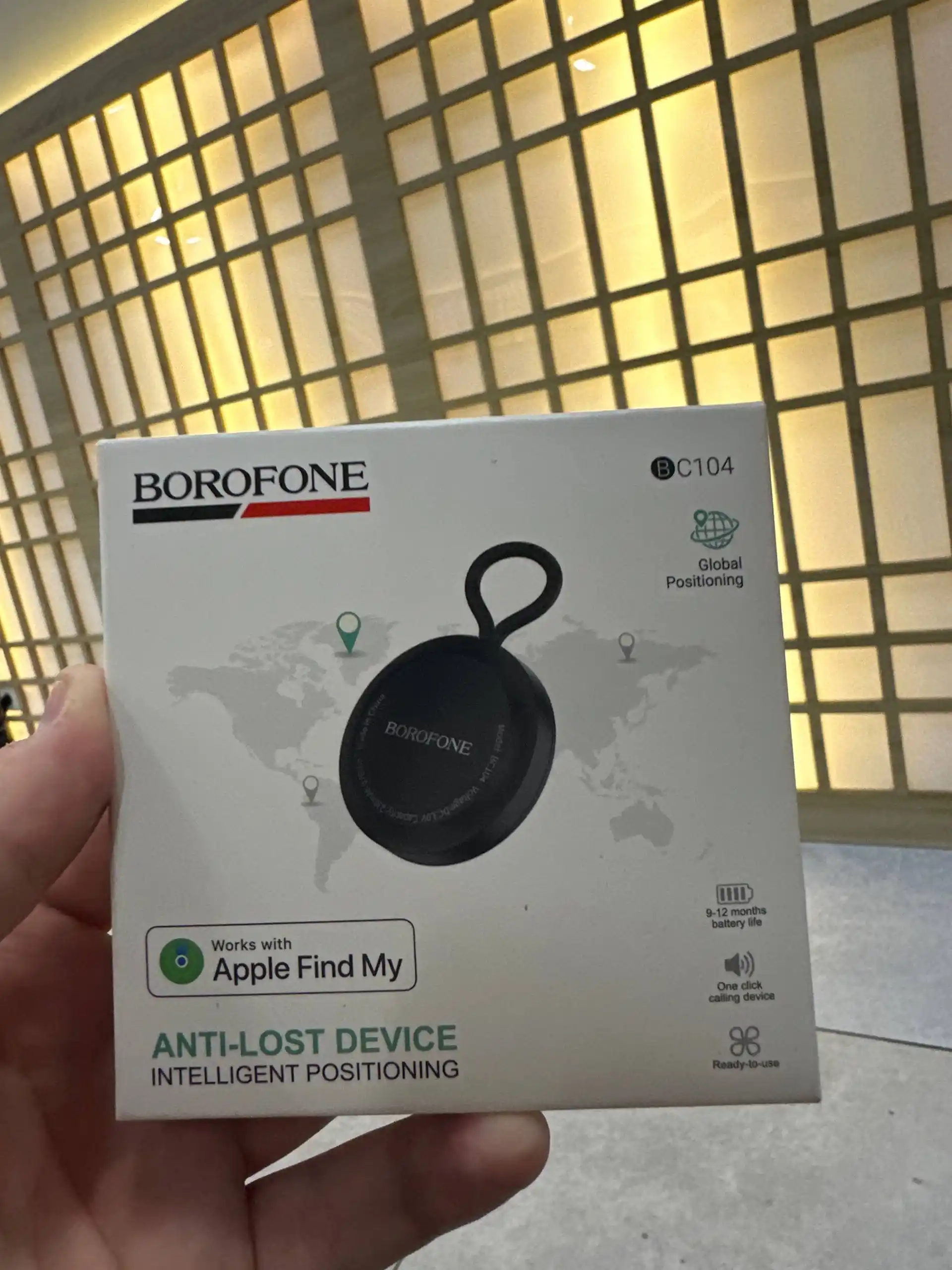 Avtomobillar, ryukzaklar, kalitlar va uy hayvonlari uchun BOROFONE BC104 iOS GPS-trekeri