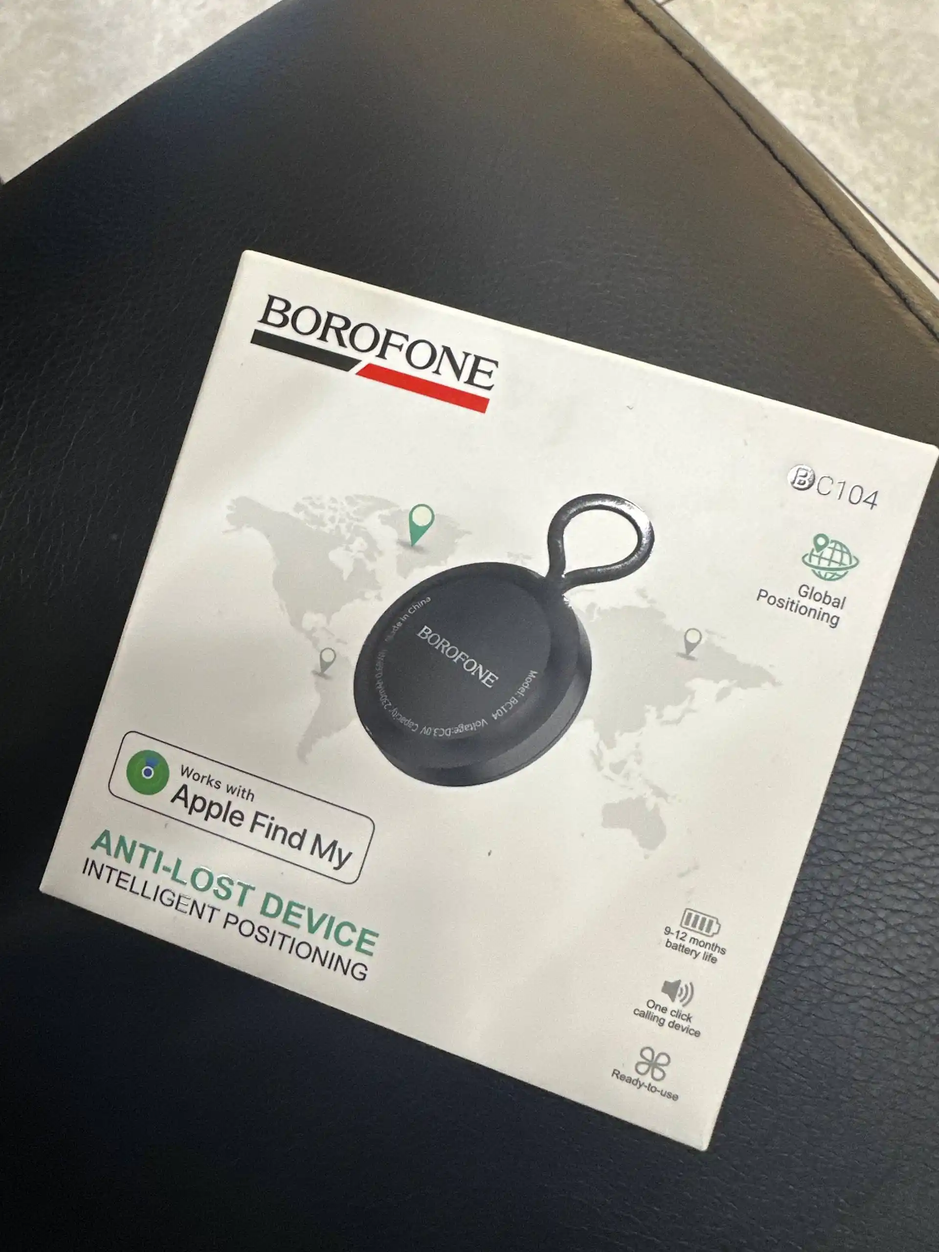 Avtomobillar, ryukzaklar, kalitlar va uy hayvonlari uchun BOROFONE BC104 iOS GPS-trekeri