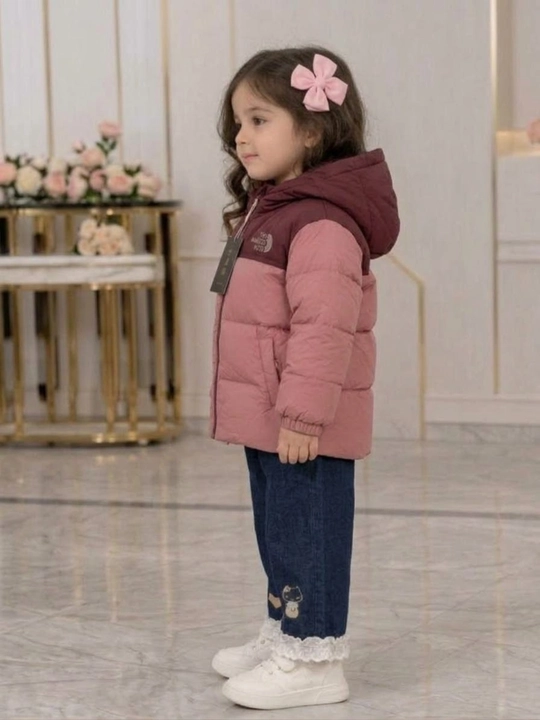Qizlar uchun kapishonli demi-mavsumiy bolalar kurtkasi, issiq yengil kundalik kiyim uchun