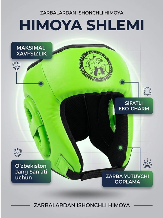 Boks va yakkakurash uchun himoya shlemi, mashg'ulotlar uchun bosh himoyasi, PU charm - 